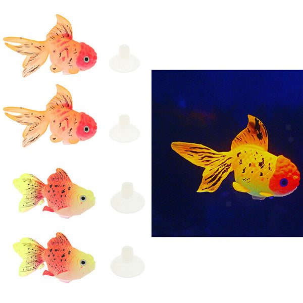 4 Pcs Artificial Fish Glowing Effect Aquarium Decor Fishes Fish Tank Decor