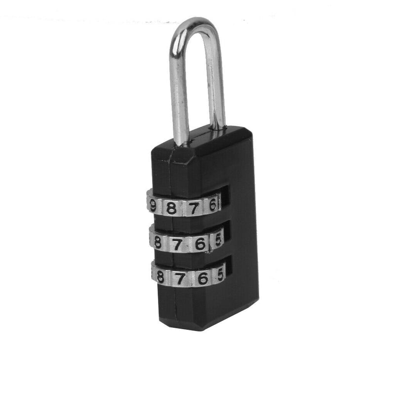 Combination Security Cabinet Suitcase Luggage Bag Code Padlock Lock Black