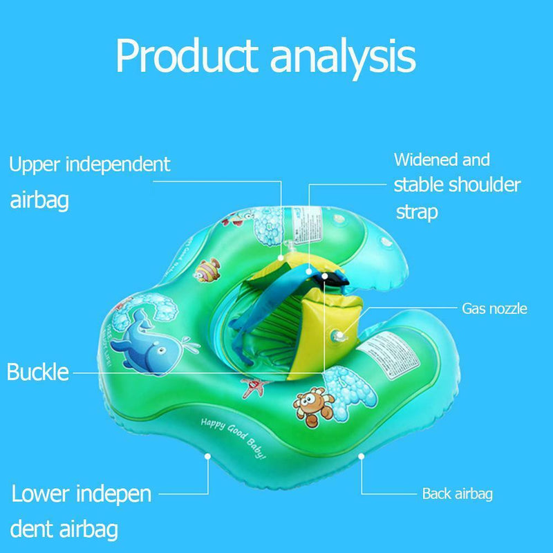 Cartoon Baby Swimming Ring Anti Rollover Portable Pool Float Swim Protector
