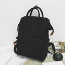 Solid Color Travel Backpacks Corduroy Women Large Top-handle Bags (Black)