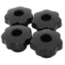 Black Replacement M12 x 50mm Female Thread Knurled Clamping Knob 4 Pcs M9Y5