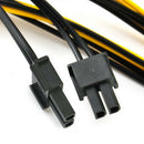 PCI-E 6-pin to 2x 6+2-pin (6-pin/8-pin) Power Splitter Extension Cable BLACK
