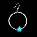 Big Circle Turquoise Earrings Ethnic Style Retro Ear Hook for Women Jewelry A