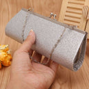 Women Glitter Clutch Purse Evening Party Wedding Banquet Handbag Shoulder B E9U3