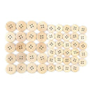 Lots 50Pcs 4-Holes Mixed Wooden Buttons Natural Color Round Sewing Scrapbooking