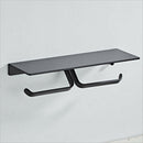 Aluminium Alloy Toilet Paper Holder with Phone Storage Shelf - Bathroom Tissue