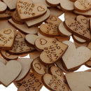 100x Natural Wood Heart Embellishment Scrapbook Craft DIY Tags