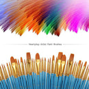 Paint Brushes 50 Pcs,Nylon Hair Brushes Set Blue Round Pointed Paints Brush A9D6