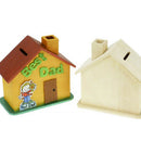 Piggy Bank Chalet Coin House Save money Base Art Decor Children Baby WoodenToyM+