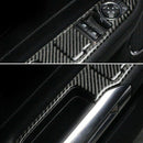 4Pcs Carbon Fiber Interior Door Window Lift Button Panel Decorative Frame C