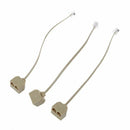 Telephone 6P4C RJ11 Dual Female to Male Plug Cord Adapter, 3Pieces for Land P4A3