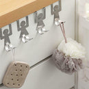 2pcs Cartoon Humanoid Shape Hook Door Back Metal Storage Rack for Kitchen
