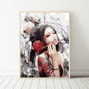 5D DIY Full Round Drill Diamond Painting Brush Pen Girl Cross Stitch Kit