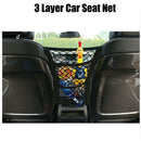 3 Layer Car Seat Net Storage Universal Car Organizer Storage Bag Hook Pouch M5Y4