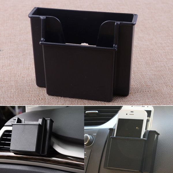 Car Air Vent Outlet Hanging Cell Phone Charge Pocket Organizer Storage Box Black