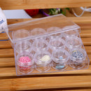 12 Slot Nail Art Tool Jewelry Beads Storage Bottle Box Makeup Organizer Case