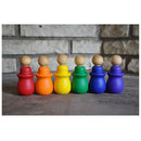 10 Pieces/ Lot Plain Unpainted Blank Natural Wooden Peg People Nesting Set