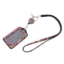 Colorful Rhinestone Lanyard with Retractable Reel Card ID Badge Holder