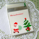 100 pcs Sachets Pouches Santa and Christmas tree packing bag for Cookies Bi
