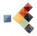 Set of 7 Chakra Pyramid Stone Set Crystal Healing Wicca Natural Spirituality New