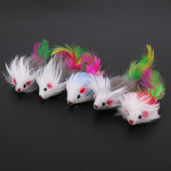 5pcs Soft Cat Toys Mouse Fleece False Funny Cat Kitten Playing Toys A#S