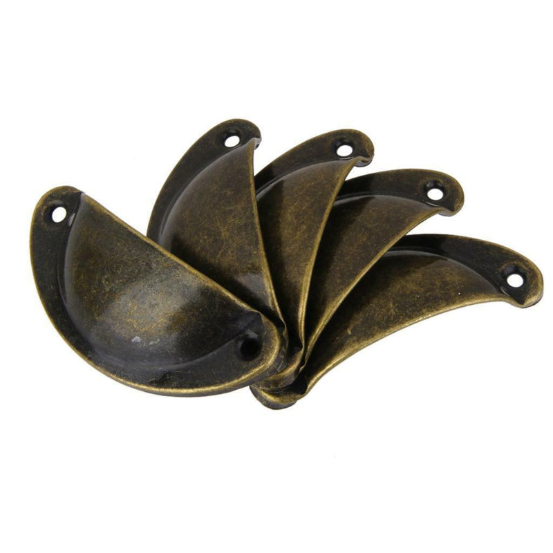 40Pcs Retro style Brass Cup Shell Cupboard Drawer Cabinet Pull Handle Bronze