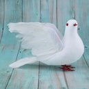 5Pcs Artificial Foam Feather White Doves Birds with Feet Decorative Craft Bird