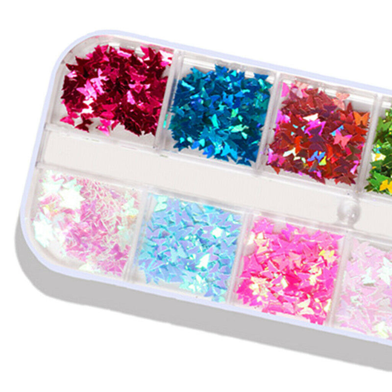 Nail Paillette Iridescent Tinsel Make up Face Eyes Body Decals Art Design