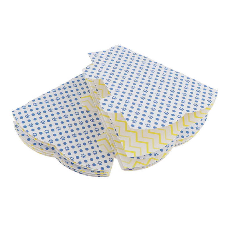 2x Pet Anti-bite Paper Collars Dog Resuable Collapsible Collar Paw Pattern-L