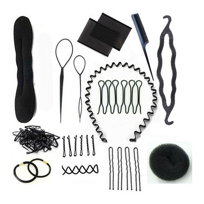 Hair Styling Accessory Magic Clip Maker Tools Pads Foam Sponge Bun Donut 3cX