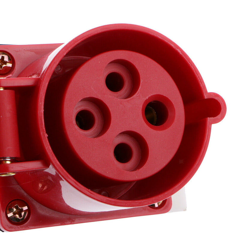 32 Amp 4 Pin Plug & Wall Mounted Hardwire Socket Waterproof IP44 380V 3P+E