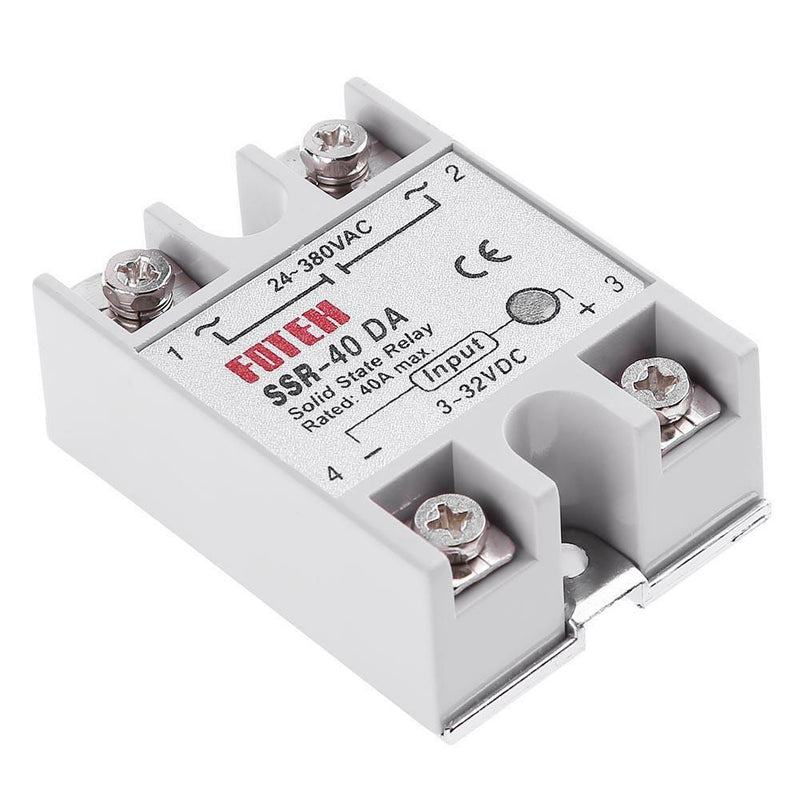 Solid State Relay Module Single Phase DC 3-32V To AC 24-380VAC SSR-40DA 40A
