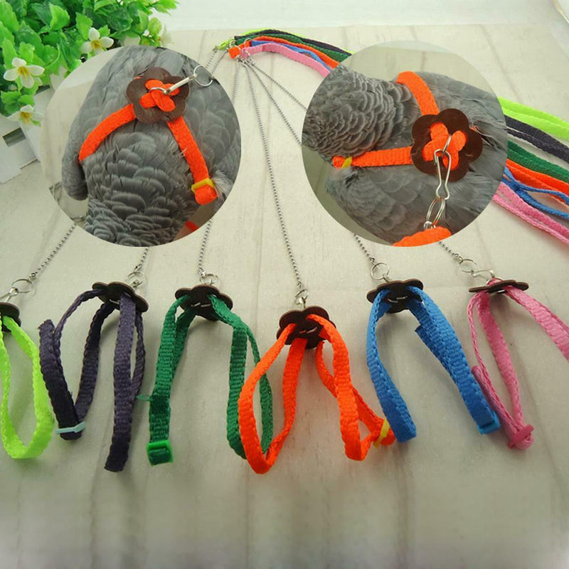 Bird Parrot Adjustable Harness & Leash Anti-bite Multicolor Light Soft