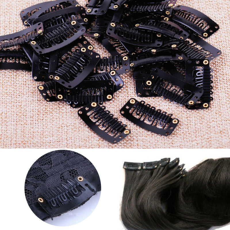 40PCS Weft U Shape Clip Steel Hairpiece Wig Hairpiece Hair Extension Snap 28mm