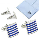 Men's Cufflinks Business Wedding Party Jewelry Shirt Suit Stripe Cuff Links Gift