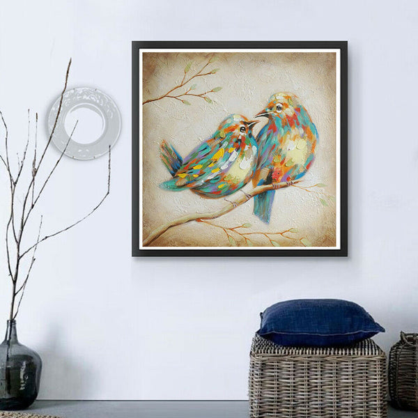 5D DIY Full Drill Diamond Painting 2 Birds Cross Stitch Embroidery Ornament