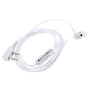 2-Wire Earphone Earpiece PTT for Kenwood Wouxun Linton Walkie Talkie White