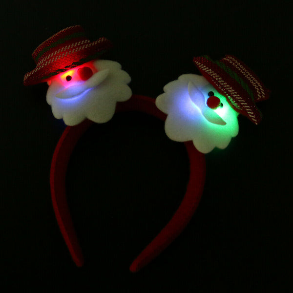Cartoon Flashing Christmas Headband Light Up Accessories (Santa Claus)