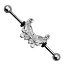 Stainless Steel Zircon Barbell Ear Stud Tragus Cartilage Helix Earring Pierc- OZ