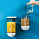 2Pcs 1500ml Clear Wall Mounted Food Storage Container Cereal Grain Dispenser