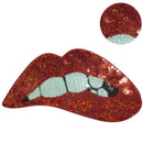 Embroidered iron on patches for clothing Red sequins Lips DIY Motif AppliqueAly