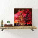 Diamond Painting Kit Elk in Sunset Glow Full Round Drill Picture Handicraft