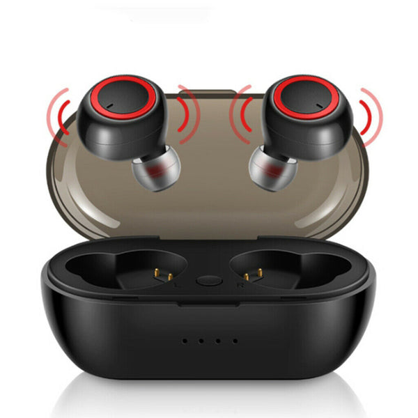 Wireless Bluetooth Earphones Headphones Earbuds Built-in Mic w/ Charging Case