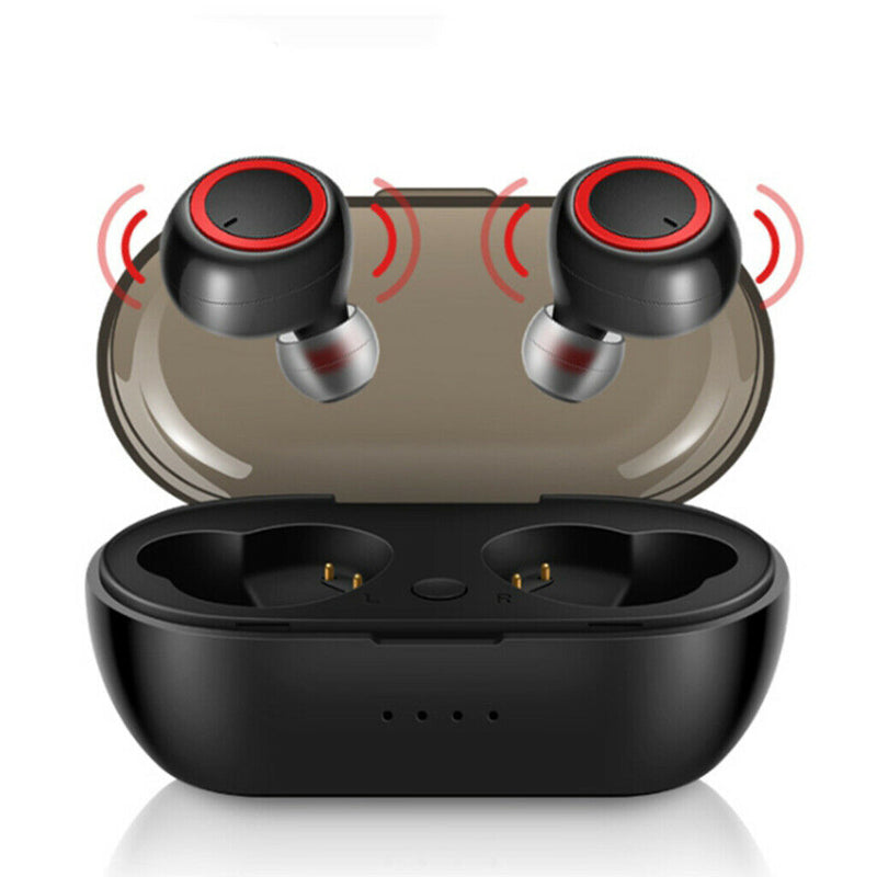 Wireless Bluetooth Earphones Headphones Earbuds Built-in Mic w/ Charging Case