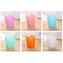 Pen Holder Round Plastic Brush Pencil Storage Organiser Wastebasket Lace Ho P4S7