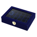 Velvet Glass Jewelry Display Box Tray Holder Storage Box Organizer A