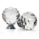 Crystal Door Knob 4pcs Transparent Glass Clear Cabinet Drawer Handle + scre J5N8