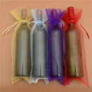 10 x Sheer Organza Wine Bottle Gift Bags for Present Weddings Party J6E4