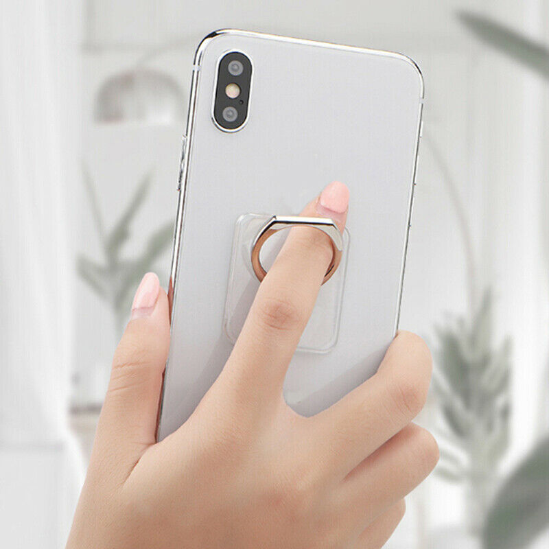 Universal transparent mobile phone finger ring holder stand random