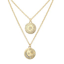 Crystal Moon Star Pendant Multilayer Women Choker Necklace Bohemian JewelryJ Gw